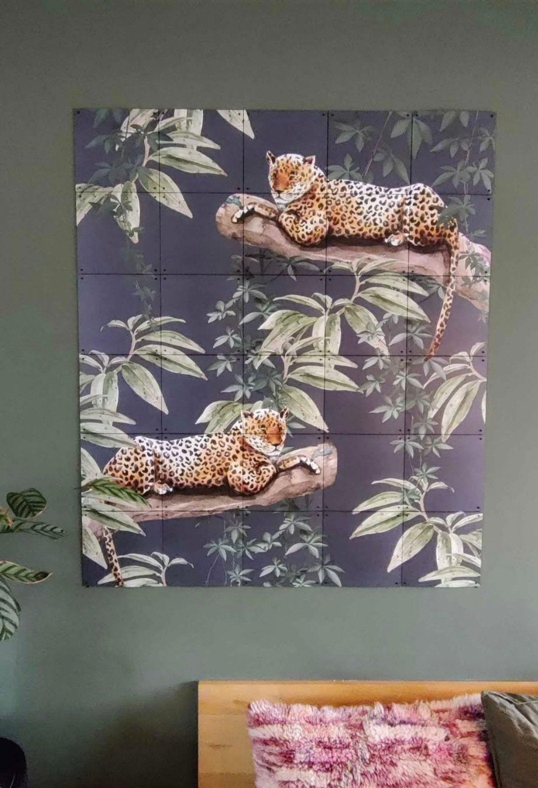 IXXI Wanddecoratie 'Chilling in the Jungle' - Luipaarden, Meerkleurig, Ophalen of Verzenden, Zo goed als nieuw, Wandbord of Wandpaneel