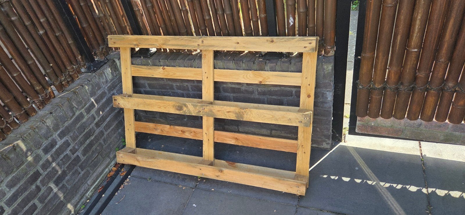 Houten plantenrek van pallets, Tuin en Terras, Bloembakken en Plantenbakken, Ophalen, Gebruikt, 100 cm of meer, 60 cm of meer