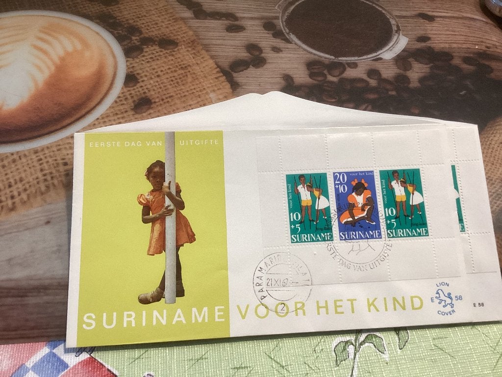 No4862 Suriname E58 Heb ook Nederland jaargangen fdc 1963, Postzegels en Munten, Ophalen, Onbeschreven, Rest van de wereld