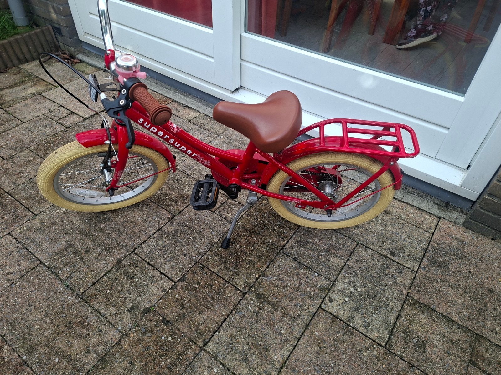 Rode SuperSuper kinderfiets 16 inch, Ophalen, Terugtraprem, SuperSuper, 16 tot 20 inch