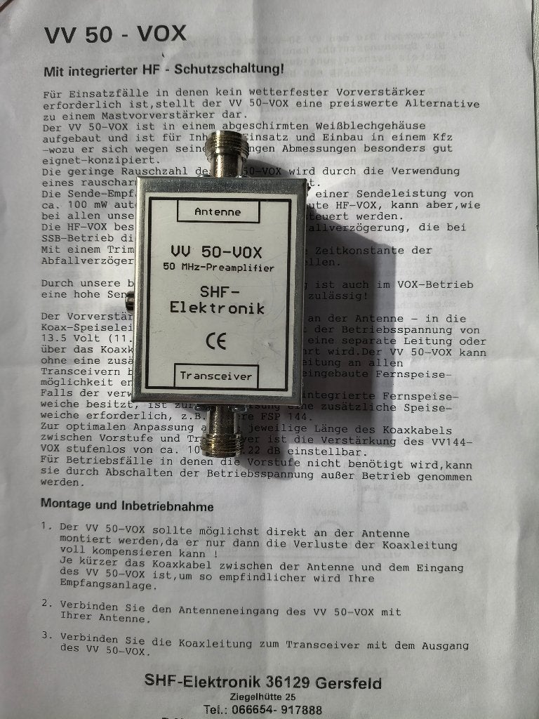 Preamp 50 mhz, SHF - Elektronik, Ophalen of Verzenden, Zo goed als nieuw, Toebehoren