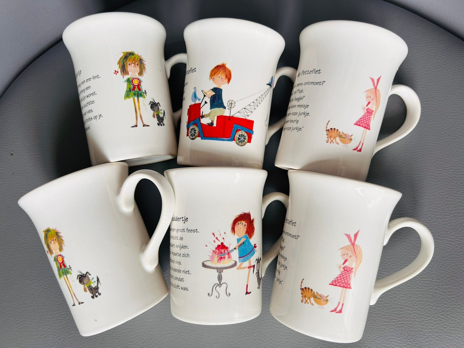 6x Douwe Egberts Mokken Annie M.G. Schmidt &Fiep Westendorp, Keramiek, Ophalen of Verzenden, Zo goed als nieuw, Overige stijlen