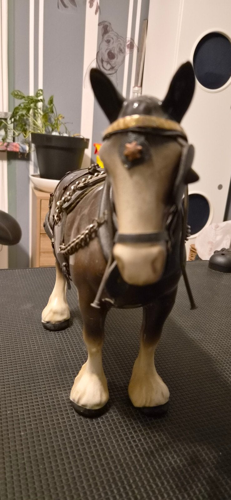 Vintage Melba Engels Trekpaard met Gebruikssporen, Ophalen of Verzenden