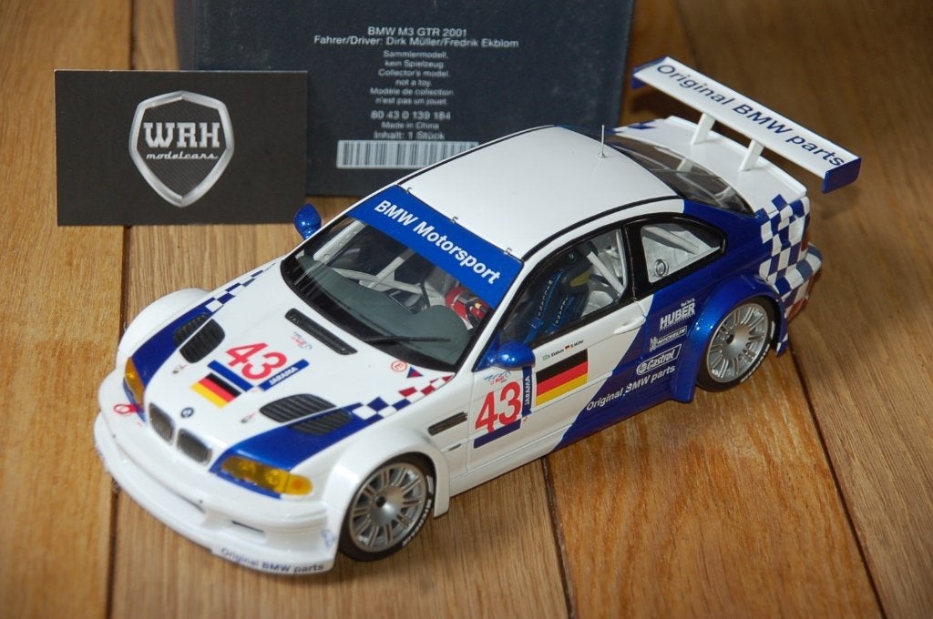 1:18 BMW M3 E46 GTR MULLER EKBLOM Minichamps dealer WRH, Hobby en Vrije tijd, Verzenden, Zo goed als nieuw, Auto, MiniChamps
