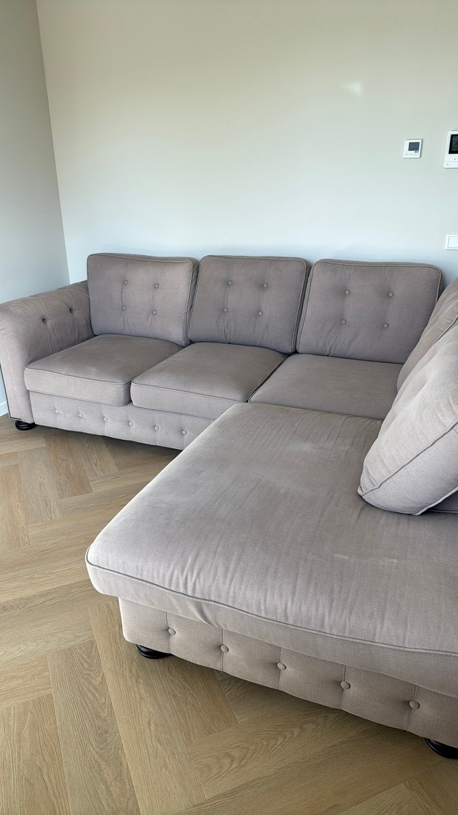 Urban Sofa katoen/linnen hoekbank San remo, Ophalen, 250 tot 300 cm, Hoekbank, 75 tot 100 cm
