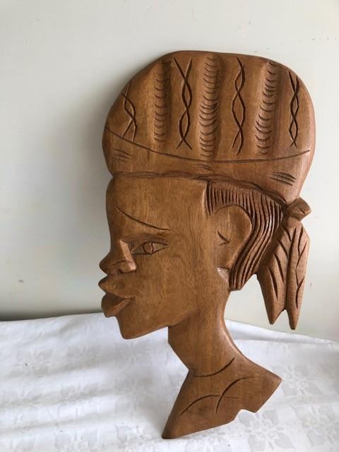 Houten wanddecoratie Afrikaans Figuur, Ophalen of Verzenden, Gebruikt