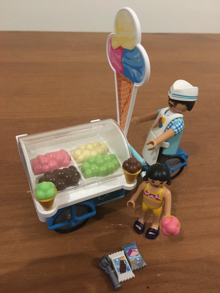 Playmobil IJscokar met IJsco Verkoper en Klantje - Set 9426, Complete set, Voertuig, Zo goed als nieuw, Family fun