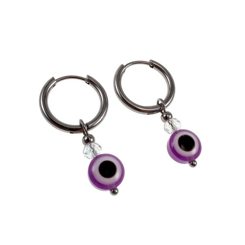 16mm x 2mm Oorringen Dames Gepolijst RVS Oorbellen + Paars, Met kristal, Overige materialen, Hangers, Birgitta-Gracht 33, 6465 EL Kerkrade, Nederland