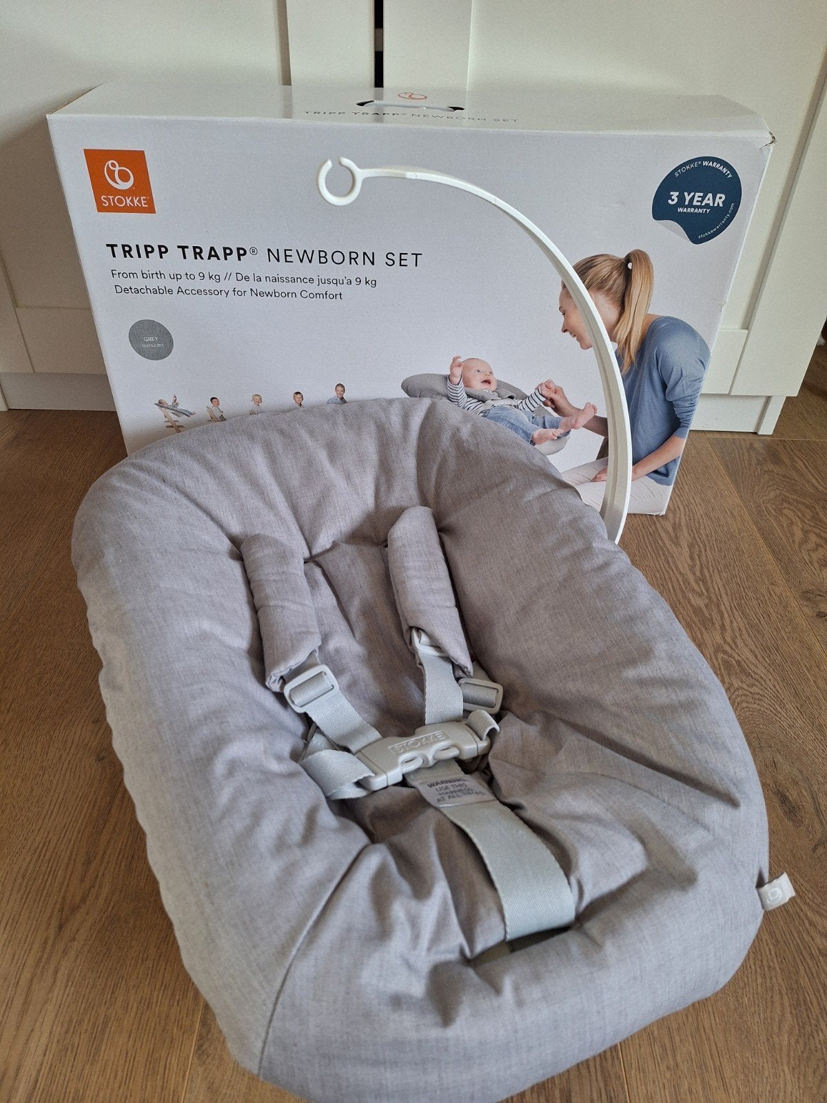 Stokke Tripp Trapp Newborn Set Grijs, Ophalen, Zo goed als nieuw, Overige typen, Gordel(s)