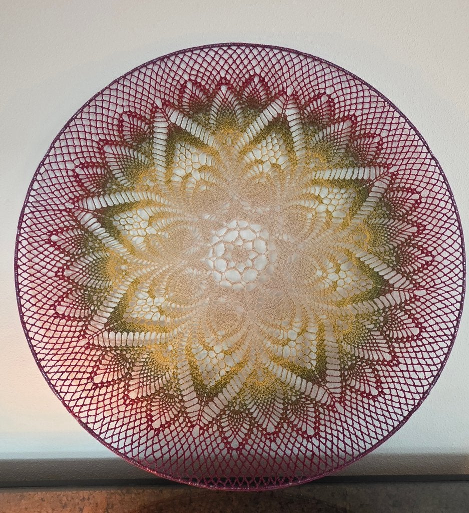 Mandala haakwerk, 1 meter doorsnede voor aan de muur., Ophalen, Boho, Meerkleurig, Textiel