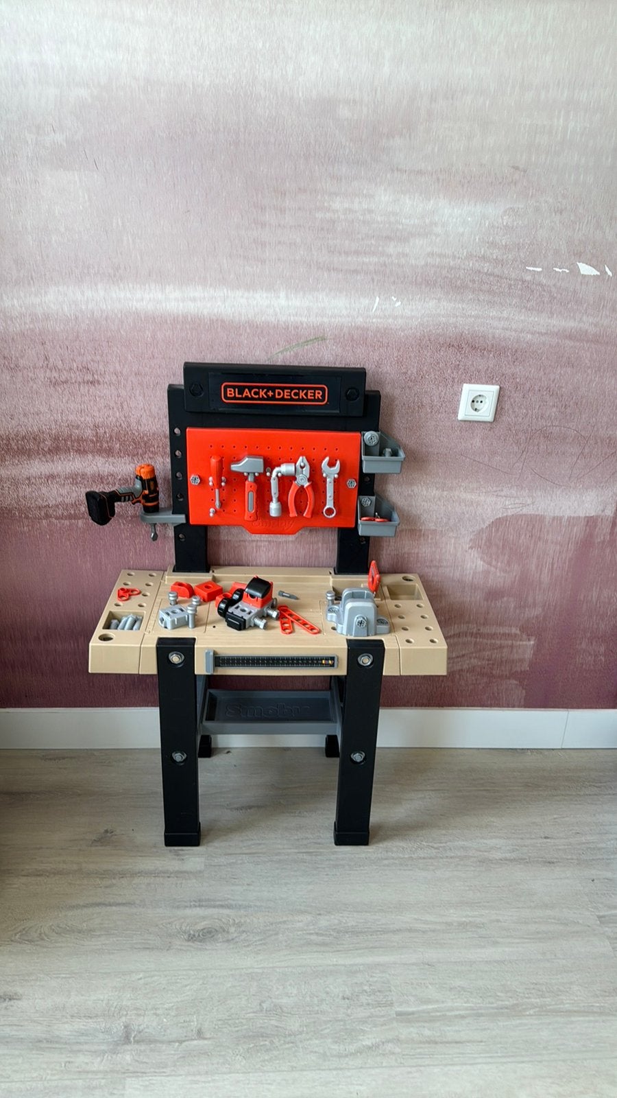 Smoby Black+Decker werkbank met boormachine en gereedschap, Ophalen of Verzenden, Gebruikt
