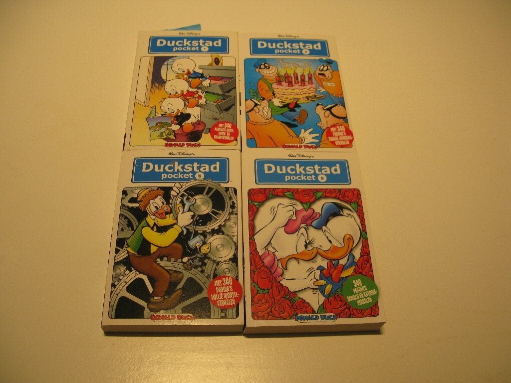 Duckstad Pocket serie 4x, nrs 1 4 5 9, Gelezen, Ophalen of Verzenden, Disney Donald Duck, Meerdere stripboeken