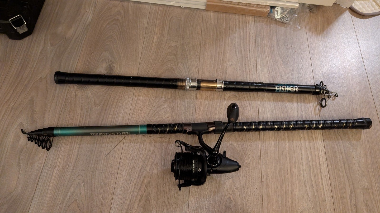 2 big game telescoop hengels met molen, Ophalen of Verzenden, Werphengel