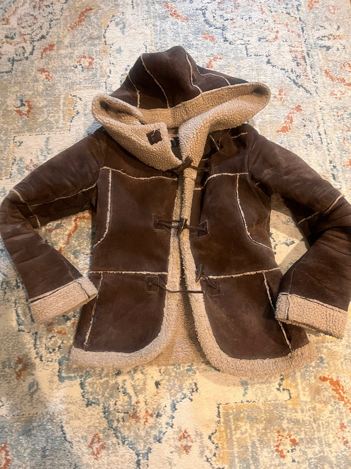 ONLY bruine lammy coat met capuchon, maat S, Ophalen, Zo goed als nieuw, Maat 36 (S), Bruin