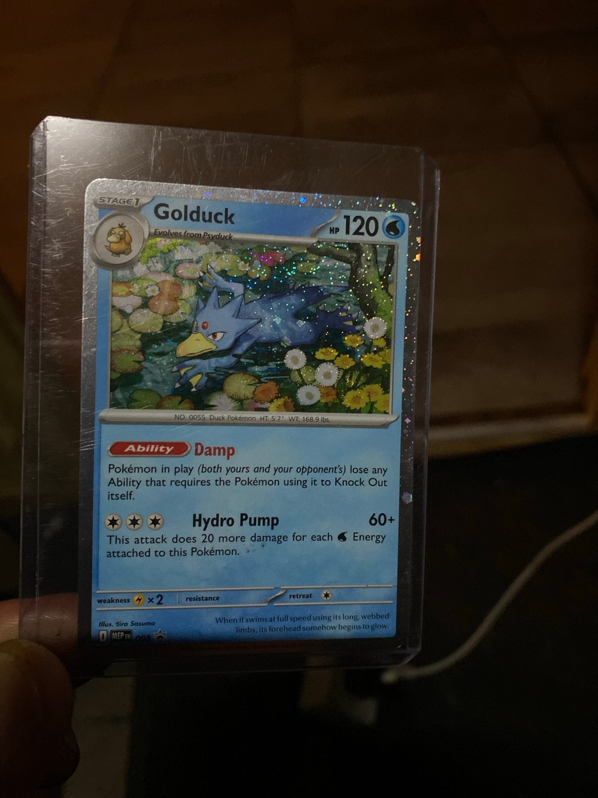 Golduck Pokémon Kaart - HP 120 - Foil, Ophalen of Verzenden, Zo goed als nieuw, Losse kaart, Foil