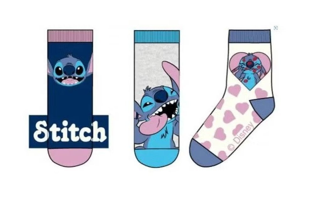 Stitch Sokken - 3 paar - Disney - Maat 23/26 - 27/30, Stitch, Meisje, Nieuw, Ophalen of Verzenden