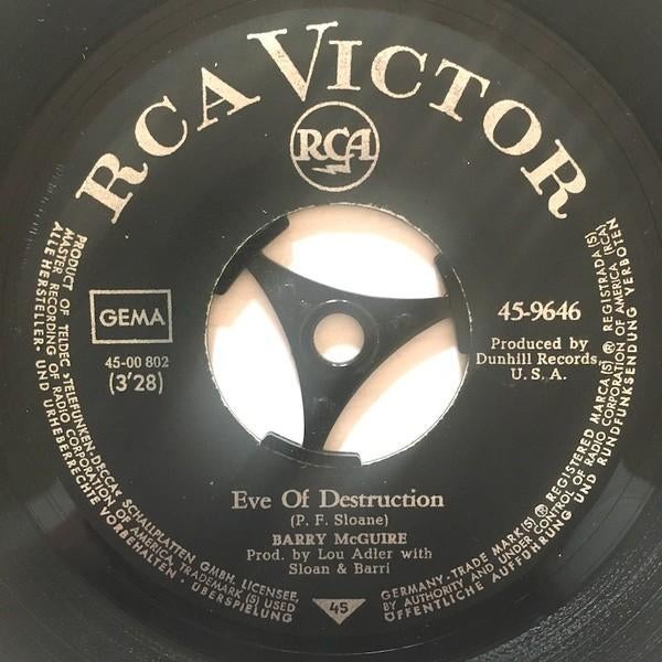 single vinyl   BARRY McGUIRE – Eve Of Destruction (1965-GER), Cd's en Dvd's, Vinyl Singles, Verzenden, Gebruikt, Rock en Metal