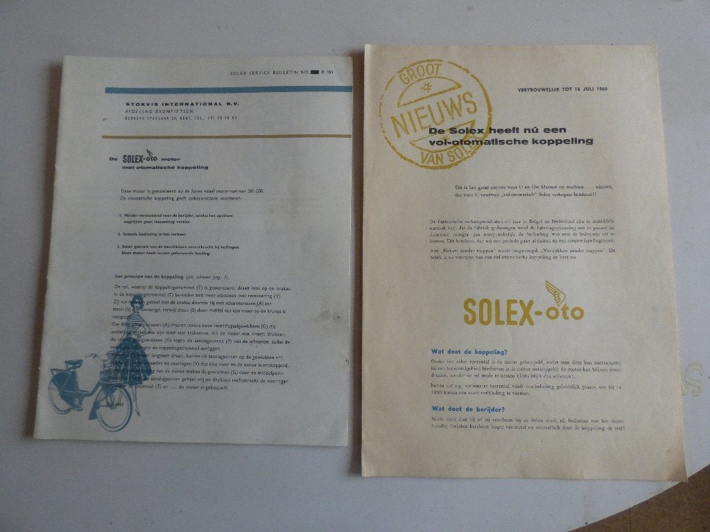 SOLEX INFO OVER DE OTOMATISCHE KOPPELING, Ophalen of Verzenden, Gebruikt