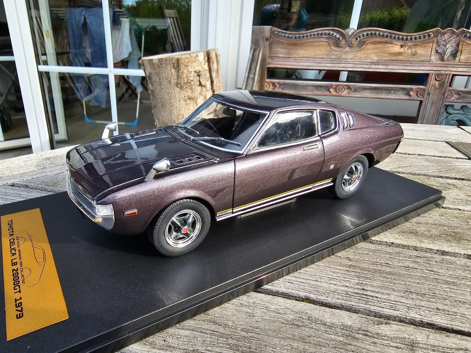 Toyota Celica 2000GT Liftback - Paars - 1:18 Japan Hachette, Auto, Nieuw, Japan Hachette, Ophalen of Verzenden