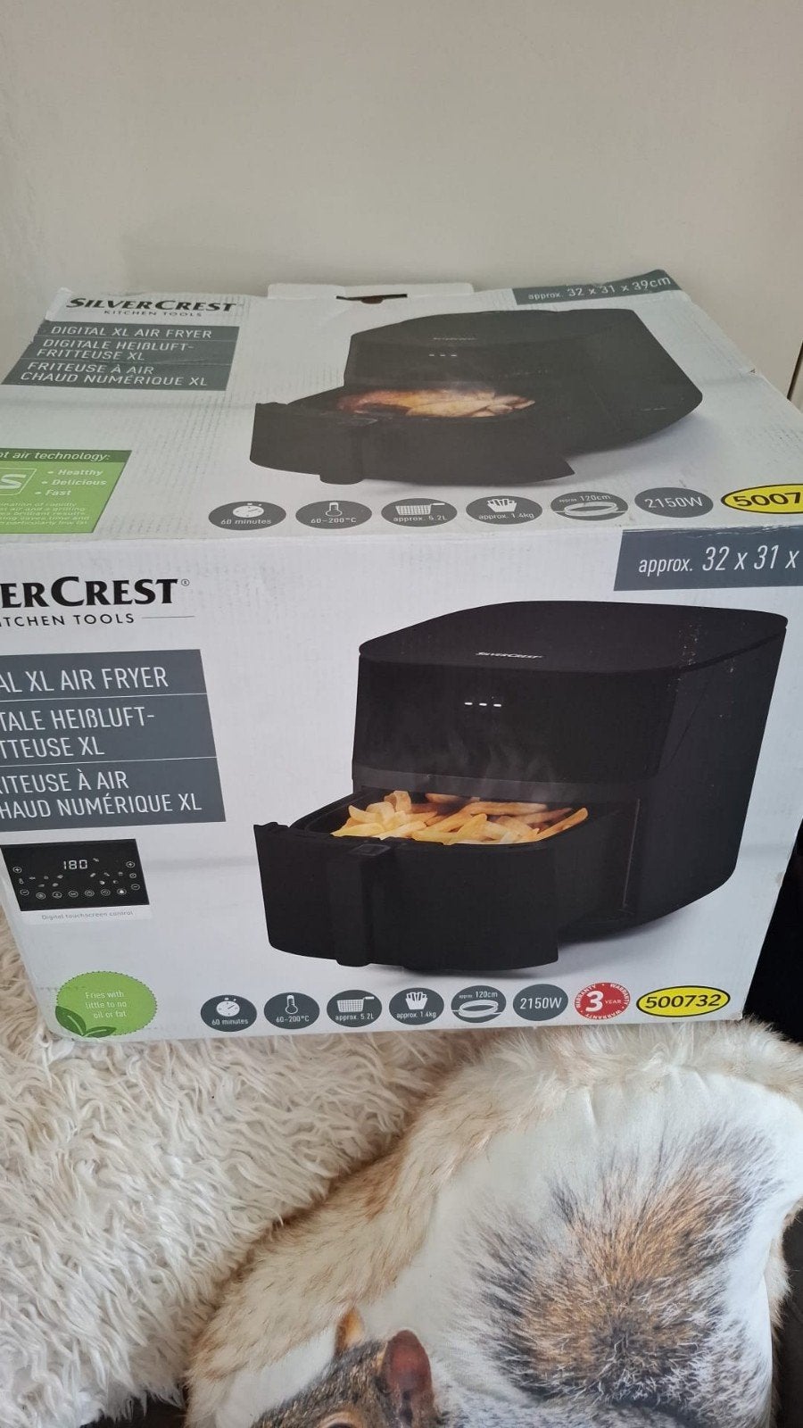 Silvercrest Digitale XL Airfryer - nieuw, Witgoed en Apparatuur, Airfryers, Ophalen, Zo goed als nieuw, Airfryer XL, 1500 gram of meer