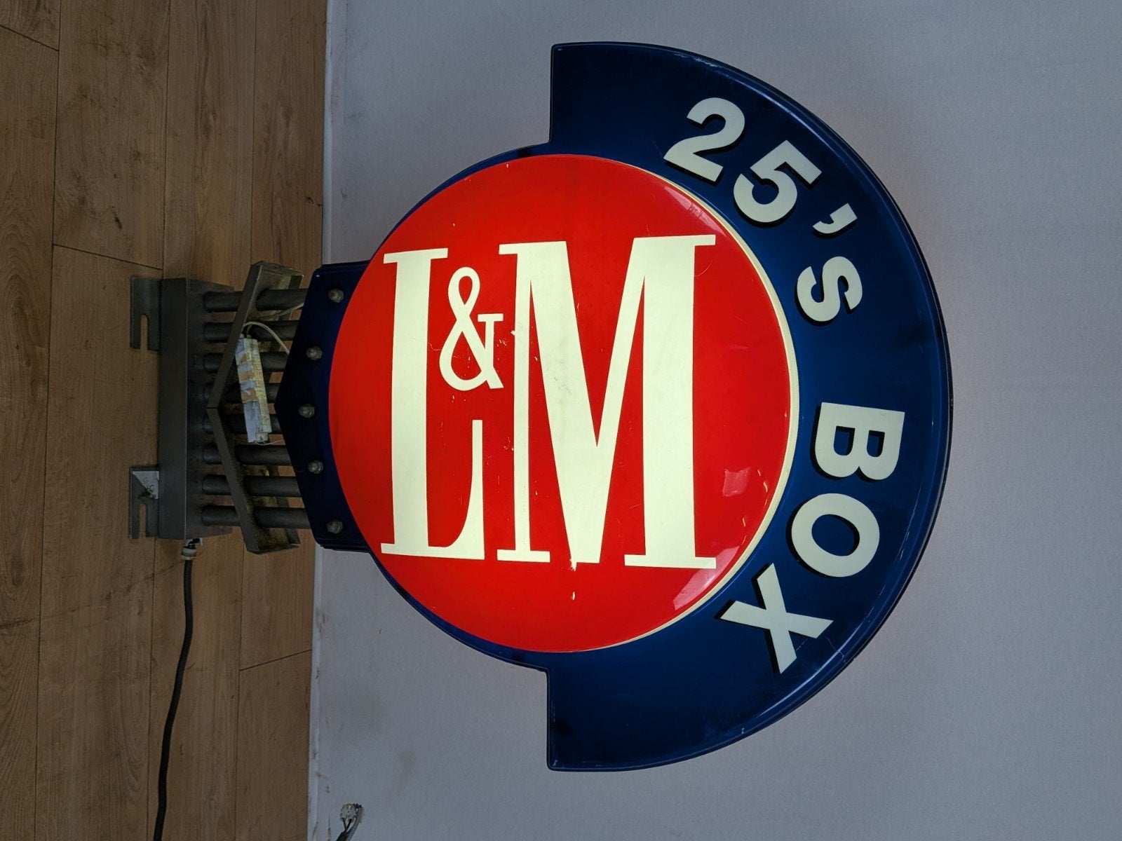 Vintage L&M Sigaretten Lichtreclame – 25’s Box – Dubbel, Ophalen of Verzenden