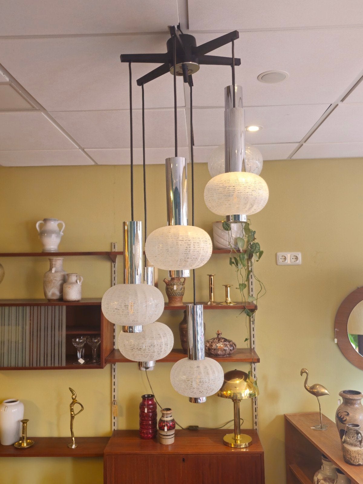 Vintage Sölken Leuchten Waterval Hanglamp Plafondlamp Lamp, Ophalen of Verzenden, Glas, Nvt, Nvt