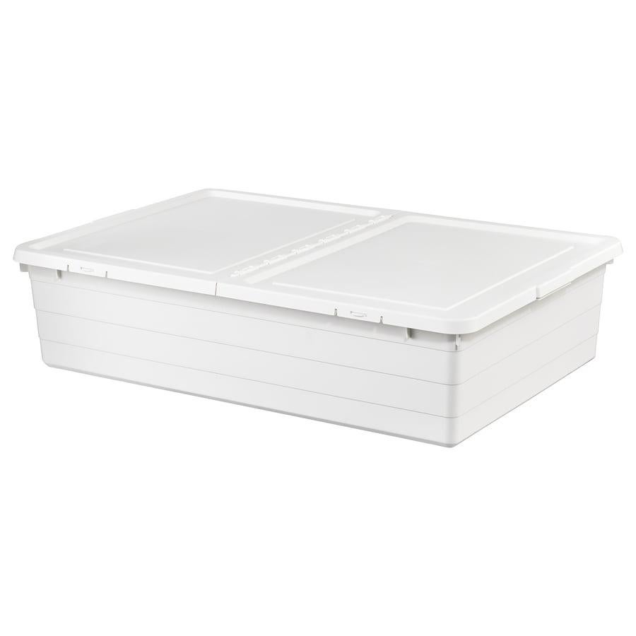 3x IKEA Sockerbit opbergbak met deksel - wit, Ophalen, Gebruikt, Kunststof, Modern