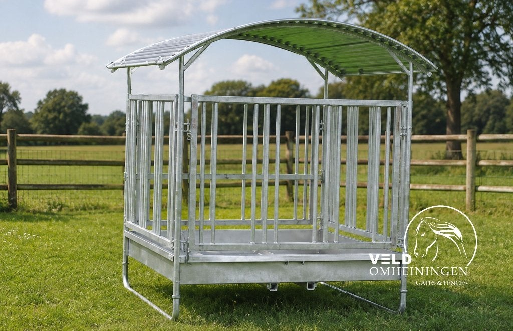 Hooiruif, Hay feeder, Ruwvoerruif, Hooihouder, Sales@veldomheiningen.nl, Veld Omheiningen, 4 paarden of pony's of meer, Weidegang