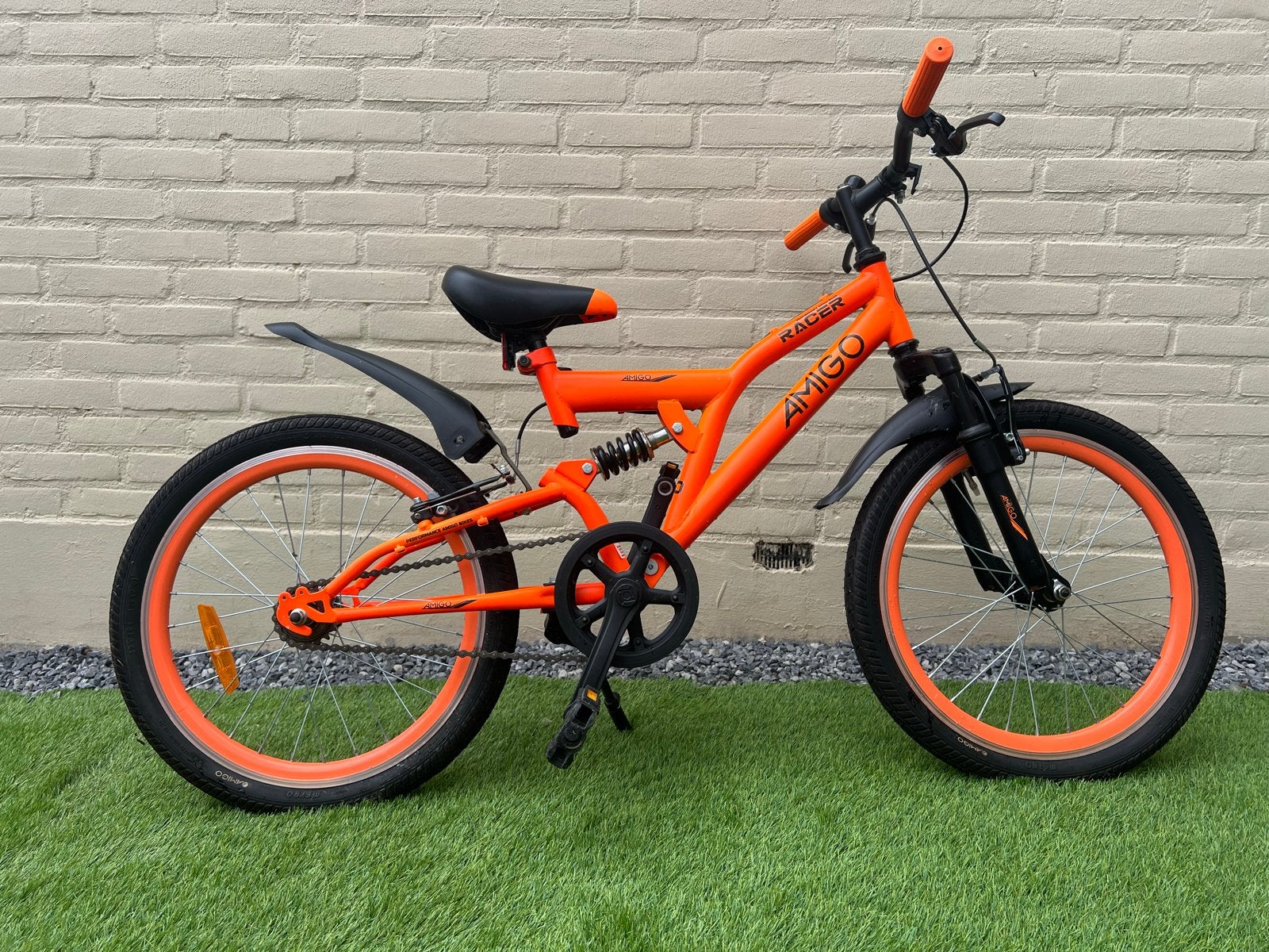 Amigo Racer kinderfiets - Oranje, 20 inch, Gebruikt, Velgrem, Versnellingen, Minder dan 49 cm