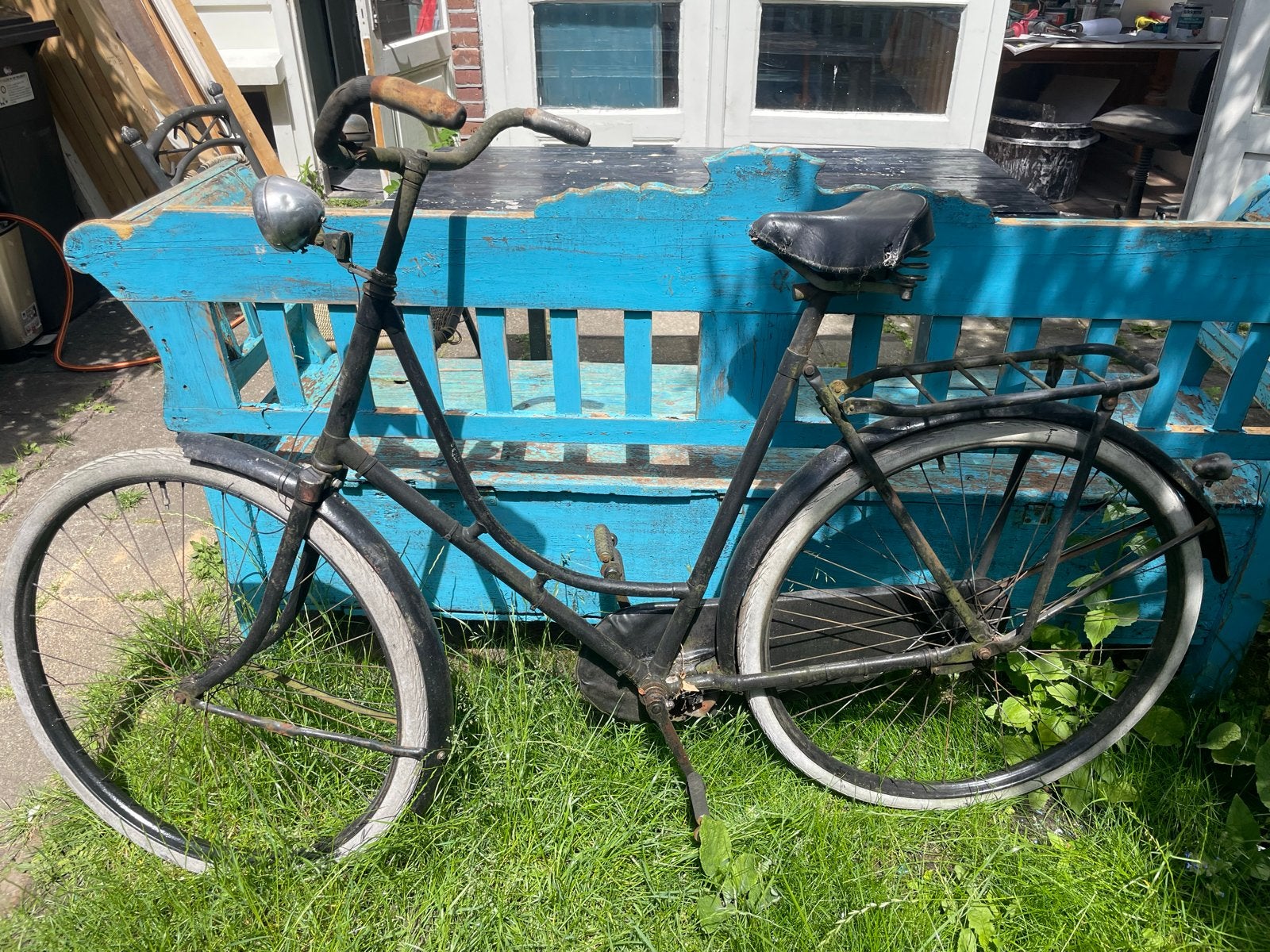 Antieke damesfiets rijdende staat restauratie object, Terugtraprem, Gebruikt, 56 cm of meer, Ophalen