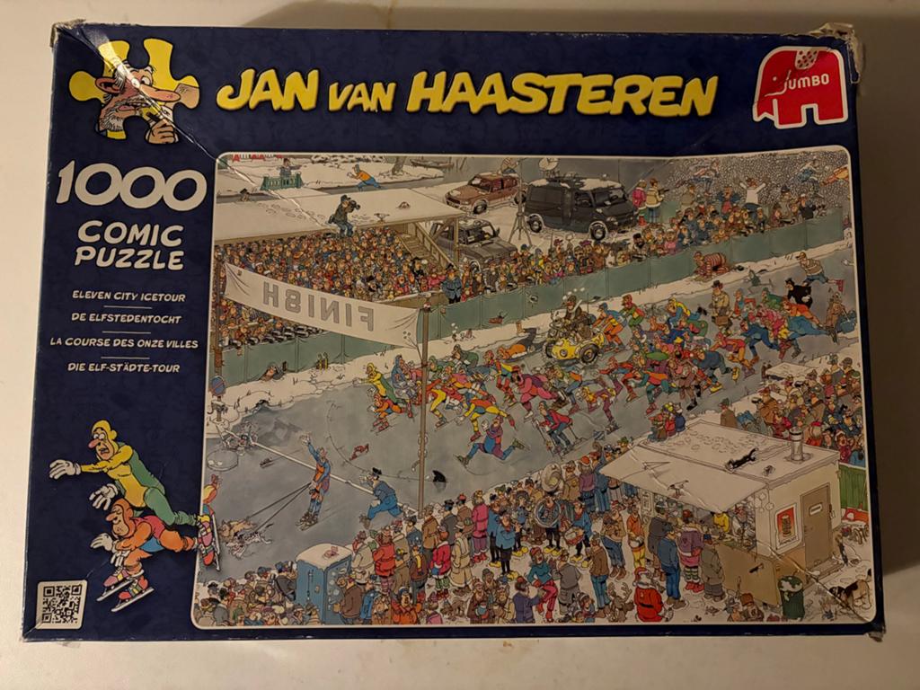 Jan van Haasteren Elfstedentocht 1000 stukjes, Ophalen, 500 t/m 1500 stukjes, Gebruikt, Legpuzzel