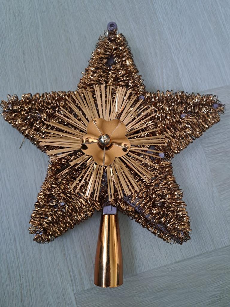 Piek kerstboom ster bruin / koper / donkerbruin - D1, Ophalen of Verzenden, Zo goed als nieuw