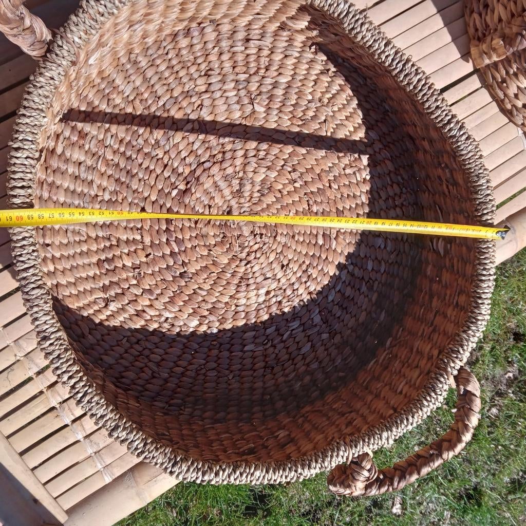 Nieuwe gevlochten manden uit Indonesië - Ø 60 cm, Huis en Inrichting, Woonaccessoires | Schalen en Manden, Nieuw, Mand, Rond, Riet