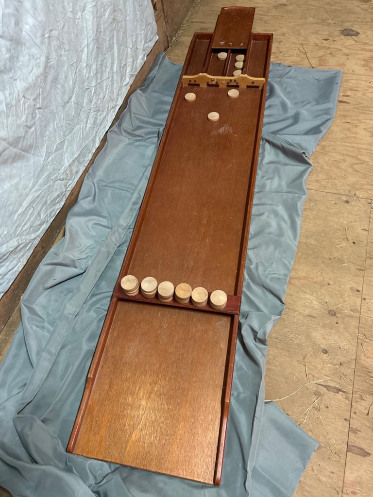 Vintage Sjoelbak met schijven - Compleet en in goede staat, Hobby en Vrije tijd, Gezelschapsspellen | Bordspellen, Een of twee spelers