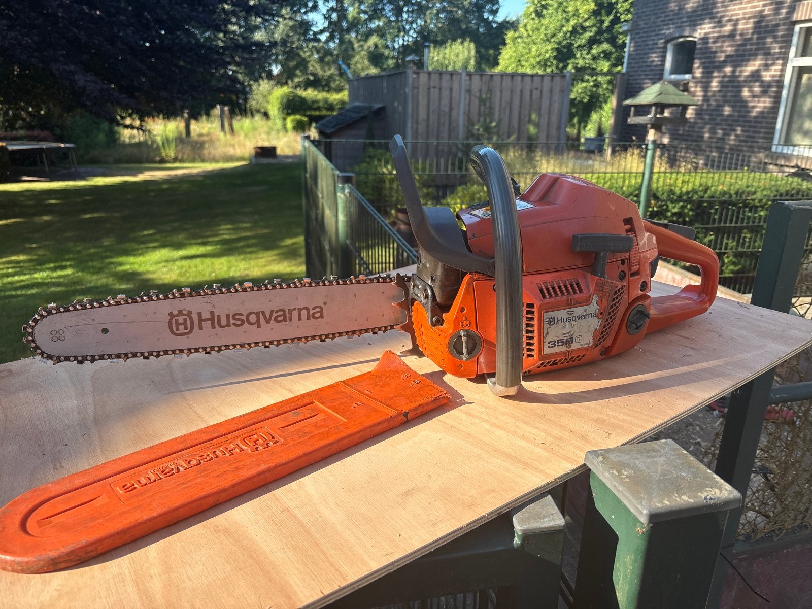 Husqvarna 359G Kettingzaag - Krachtige en Betrouwbare Zaag, Ophalen, Gebruikt, Boomzaag