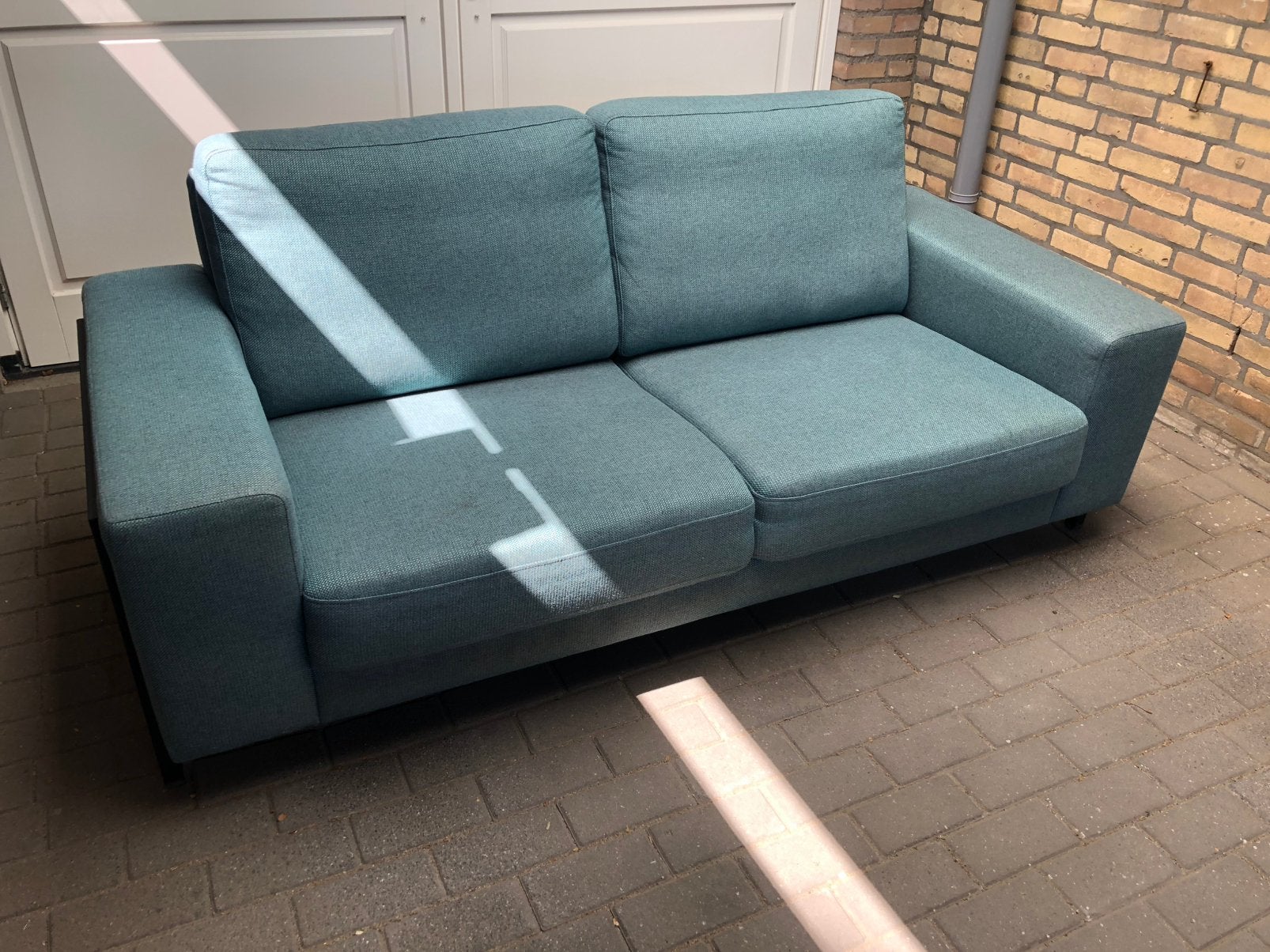 Tweezits bank, Ophalen, Tweepersoons, Zo goed als nieuw, Rechte bank