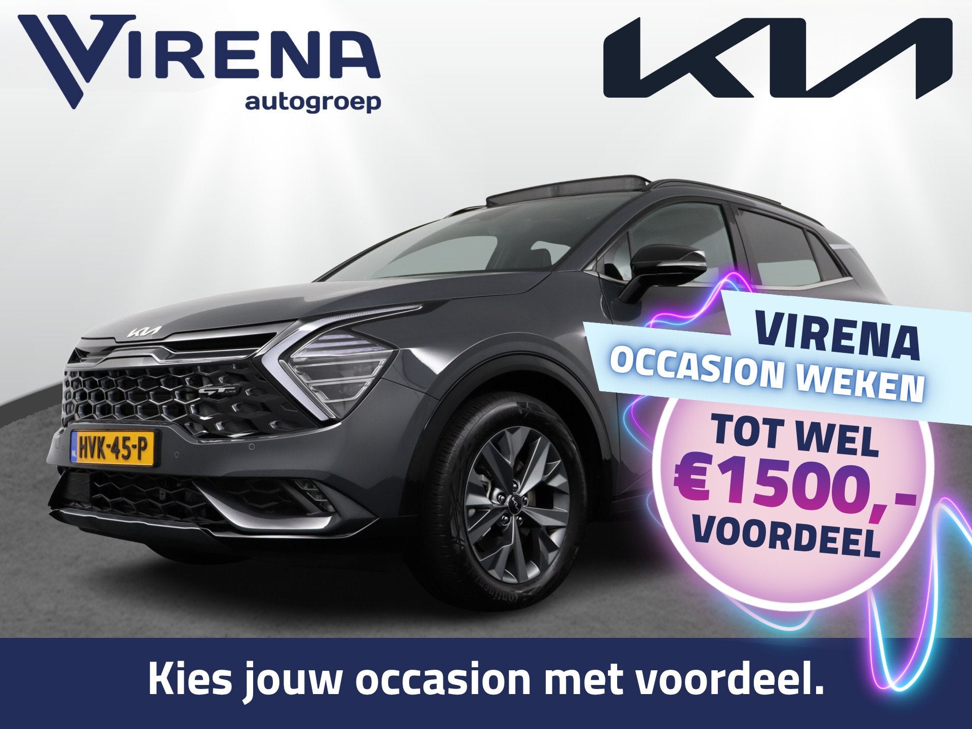 Kia Sportage 1.6 T-GDi Hybrid GT-Line - Schuif-/kanteldak -, Auto's, Gebruikt, 4 cilinders, Origineel Nederlands, Kia Top Selectie