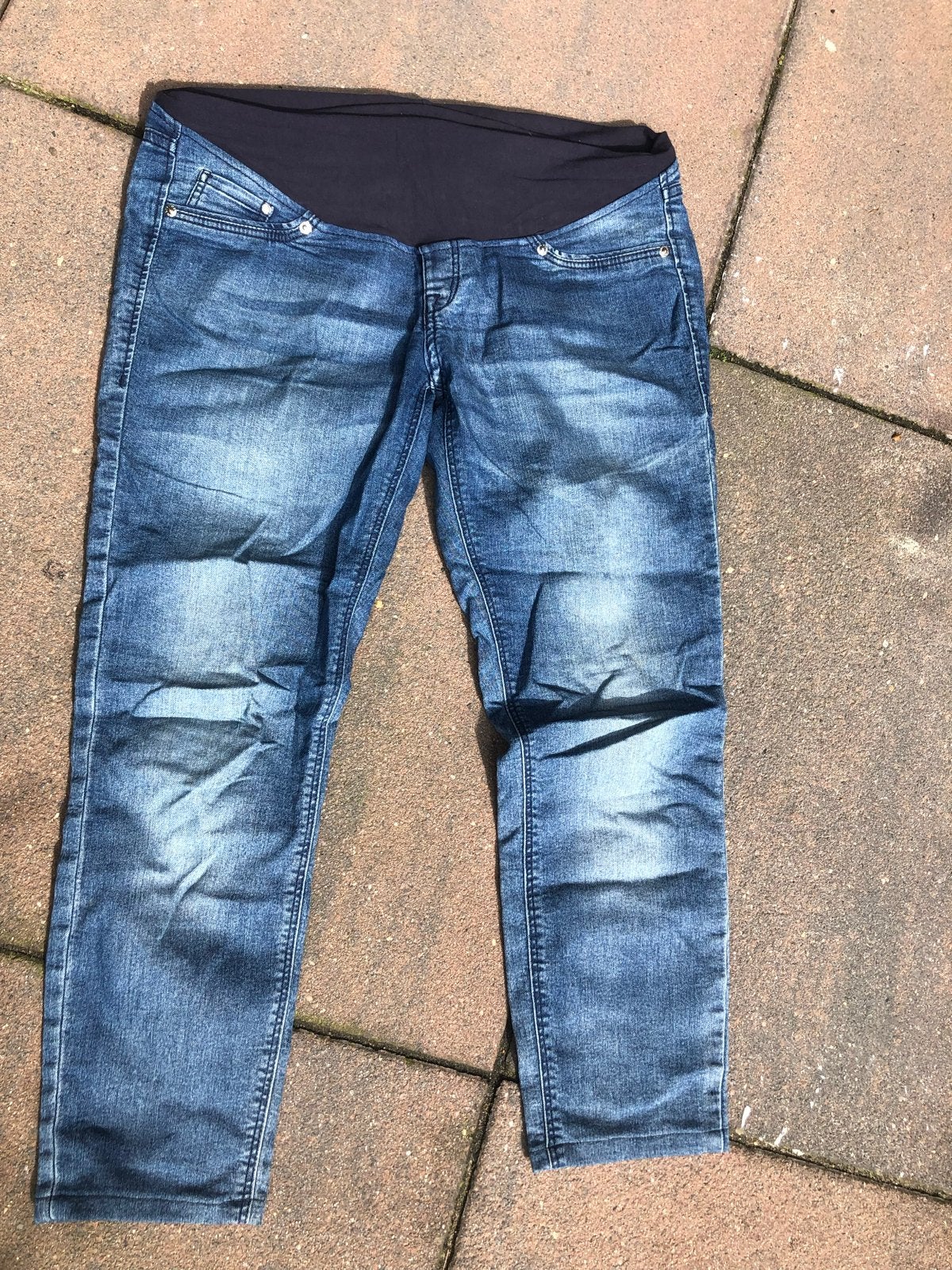 H&M Mama Super Skinny High Rib Zwangerschapsjeans, Maat 38/40 (M), Blauw, Ophalen of Verzenden, Zo goed als nieuw