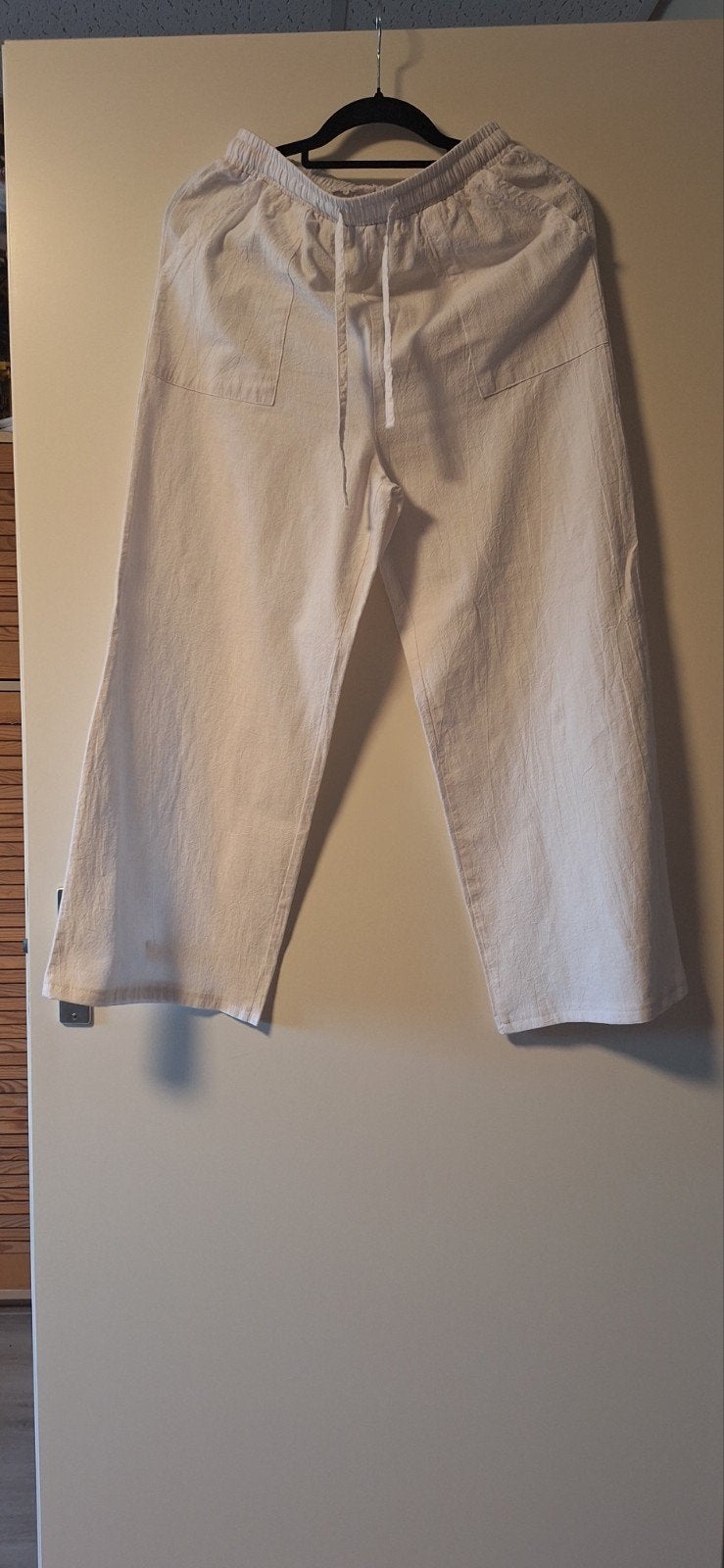 Nieuwe Wijde 100% Witte Linnen Broek Maat M, Ophalen of Verzenden, Nieuw, Maat 38/40 (M), Wit