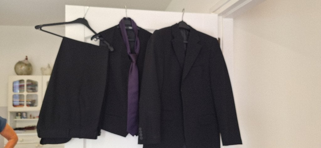 3delig zwart pak, Kleding | Heren, Onbekend, Zwart, Ophalen of Verzenden, Zo goed als nieuw