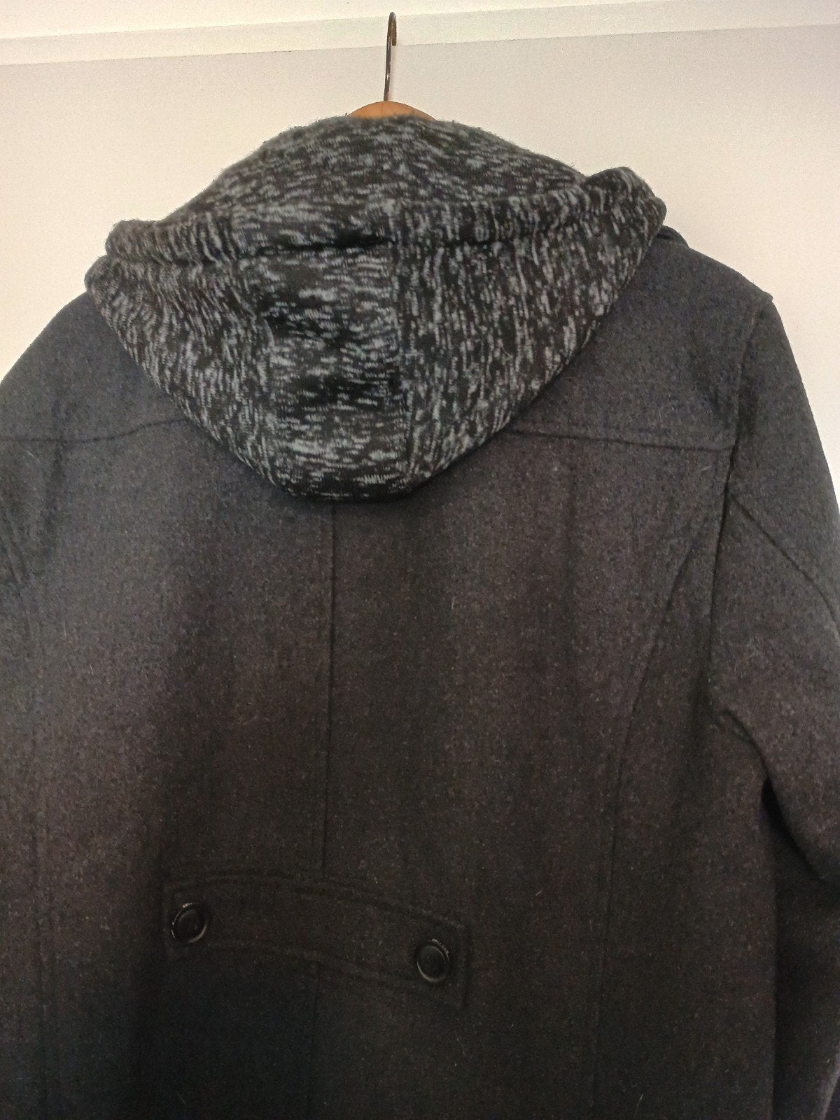 Indigo heren jas met capuchon - Zwart/Grijs - 2XL, Ophalen of Verzenden