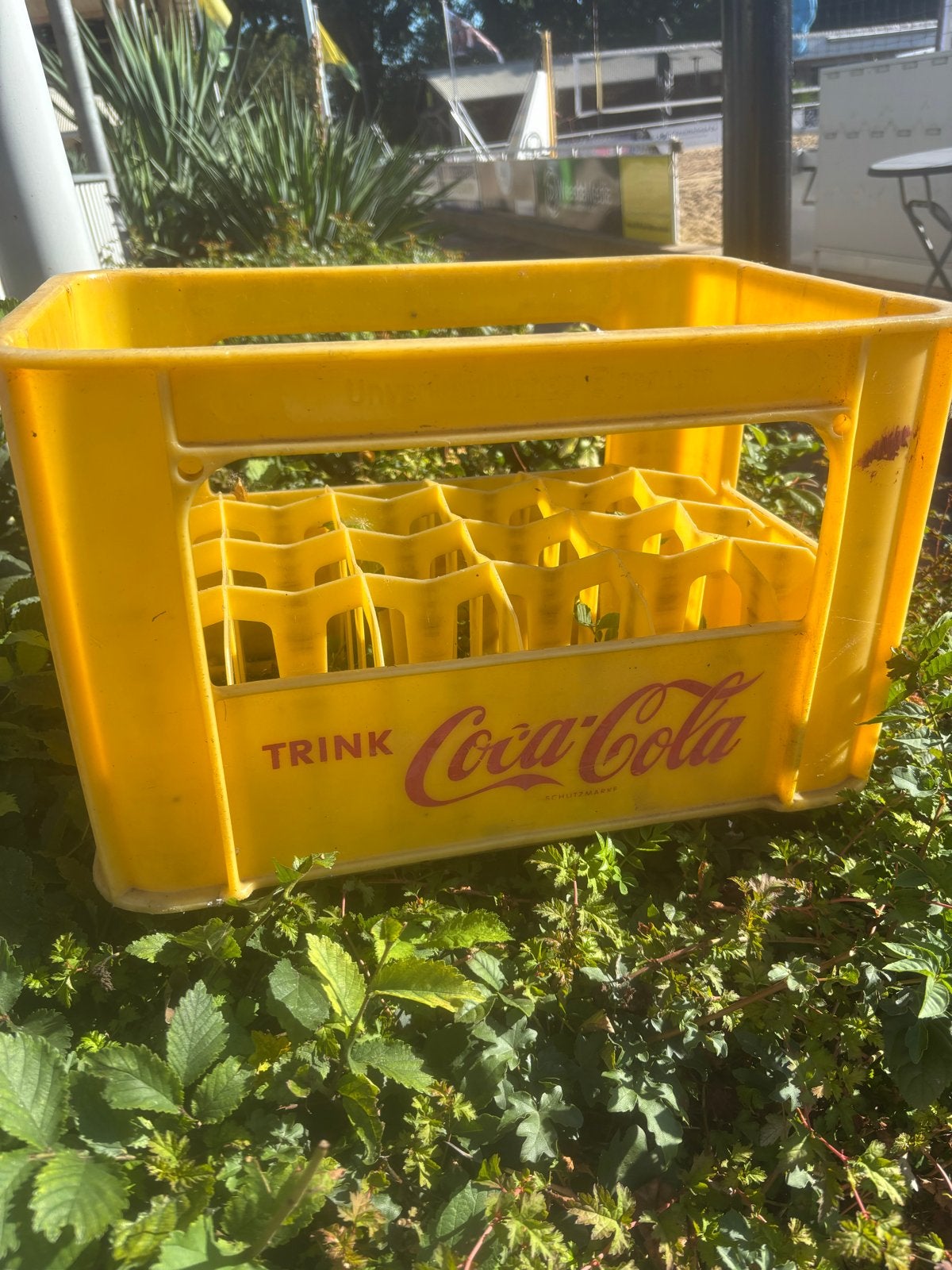 Vintage Coca-Cola Flessenkrat - Geel, Verzamelen, Ophalen of Verzenden, Gebruikt, Gebruiksvoorwerp