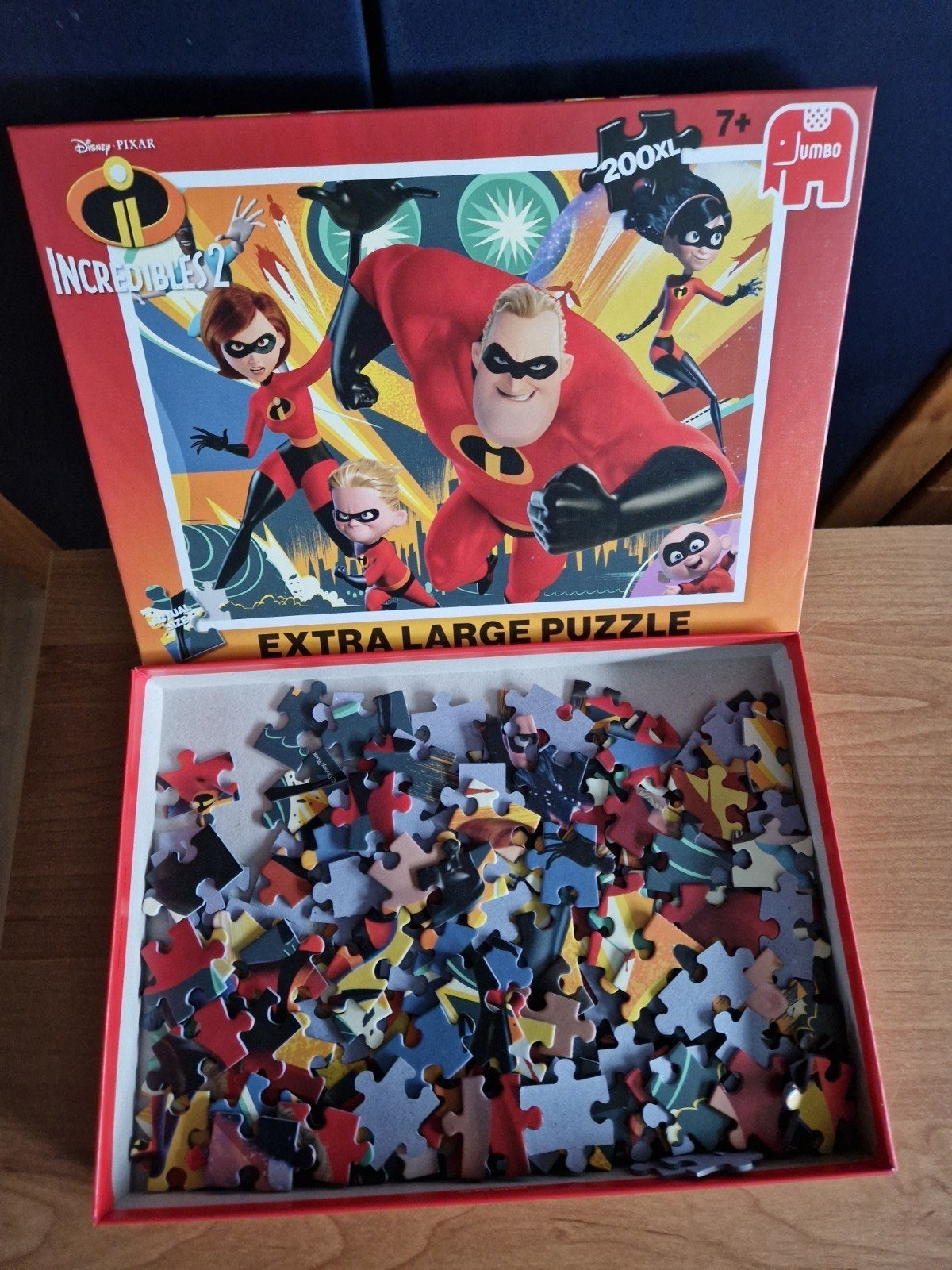 Disney-Pixar Incredibles 2 Jumbo XL Puzzel 200 Stukjes, Ophalen, Meer dan 50 stukjes, Gebruikt, 6 jaar of ouder