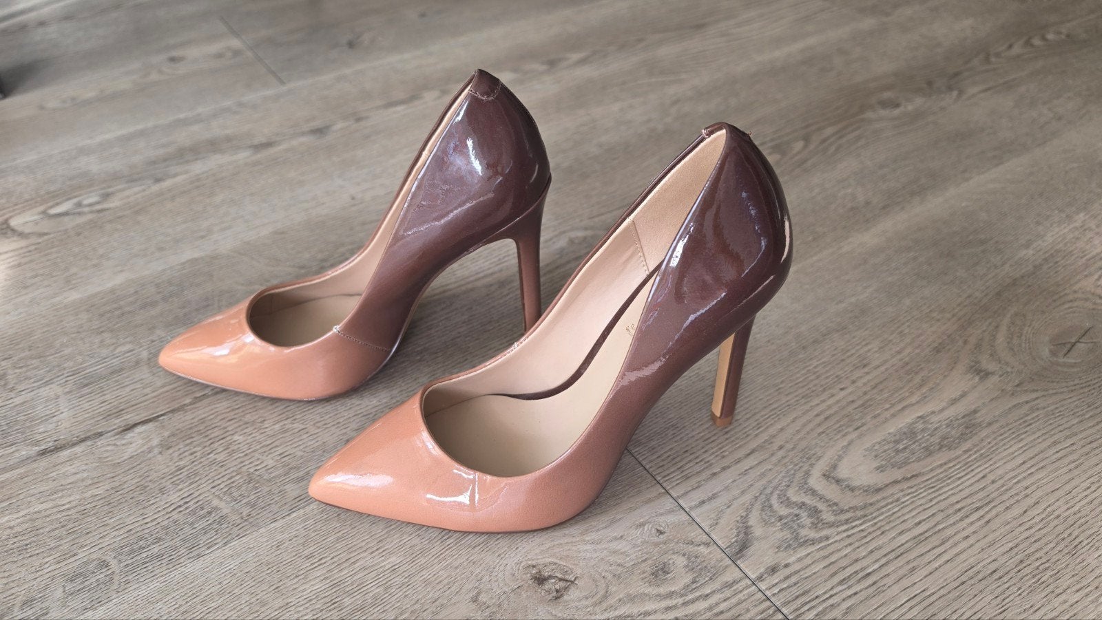 Aldo Pumps - Bruin/Beige Ombre Lakleer - Maat 36, Pumps, Bruin, Ophalen of Verzenden, Zo goed als nieuw