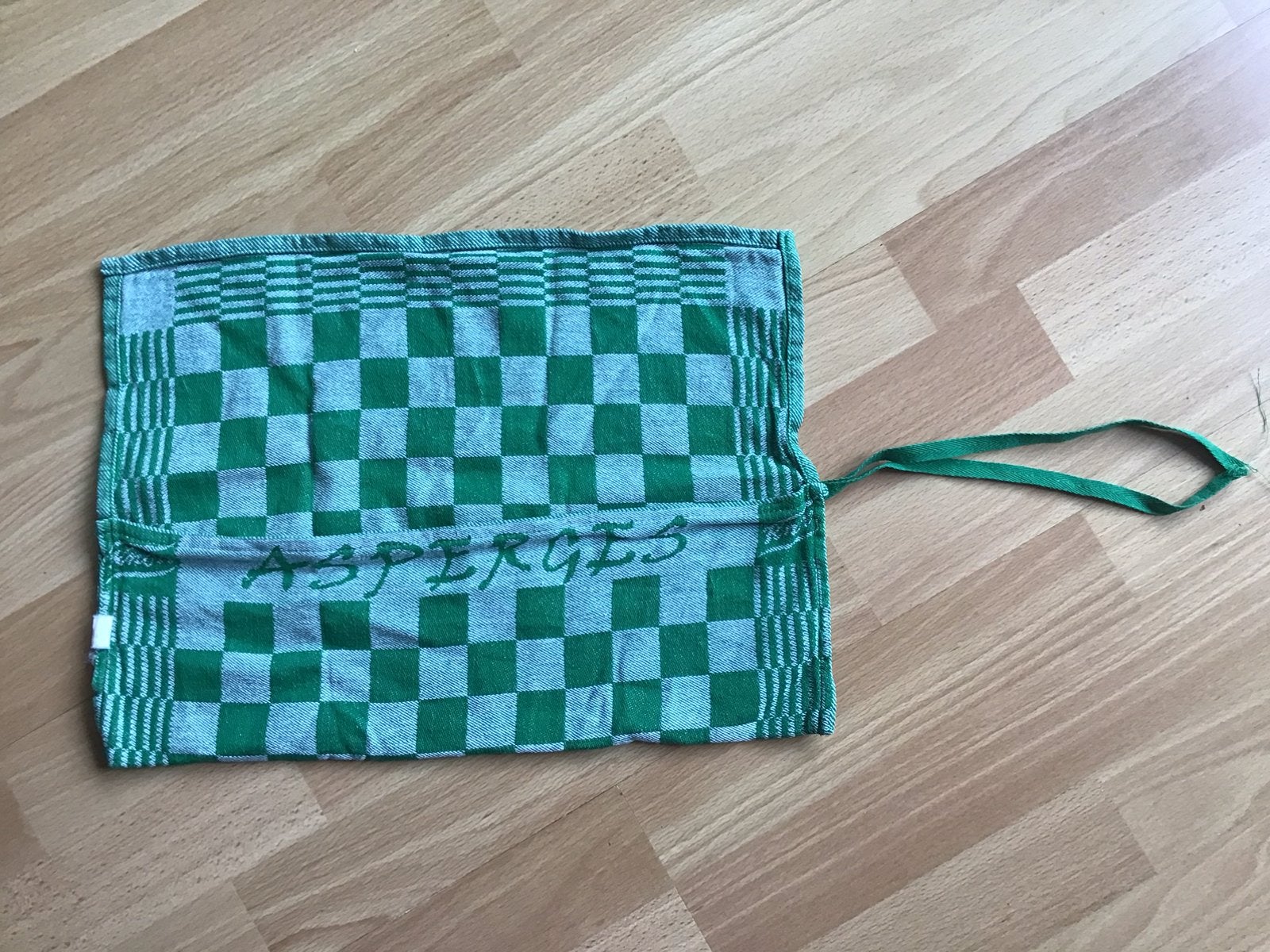 Knorr asperge theedoek groen geblokt ( nieuw ), Katoen, Nieuw, Groen, Theedoek of Handdoek