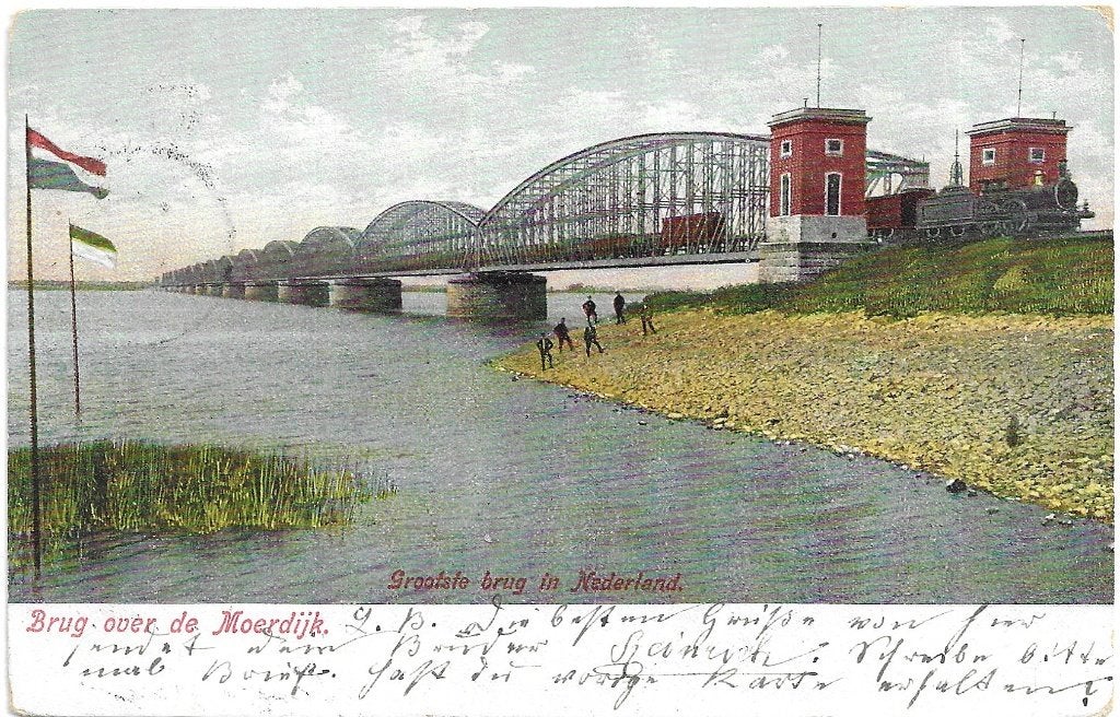 AK Moerdijk - Brug over de Moerdijk, Verzamelen, Ansichtkaarten | Nederland, Verzenden, Voor 1920, Gelopen, Noord-Brabant