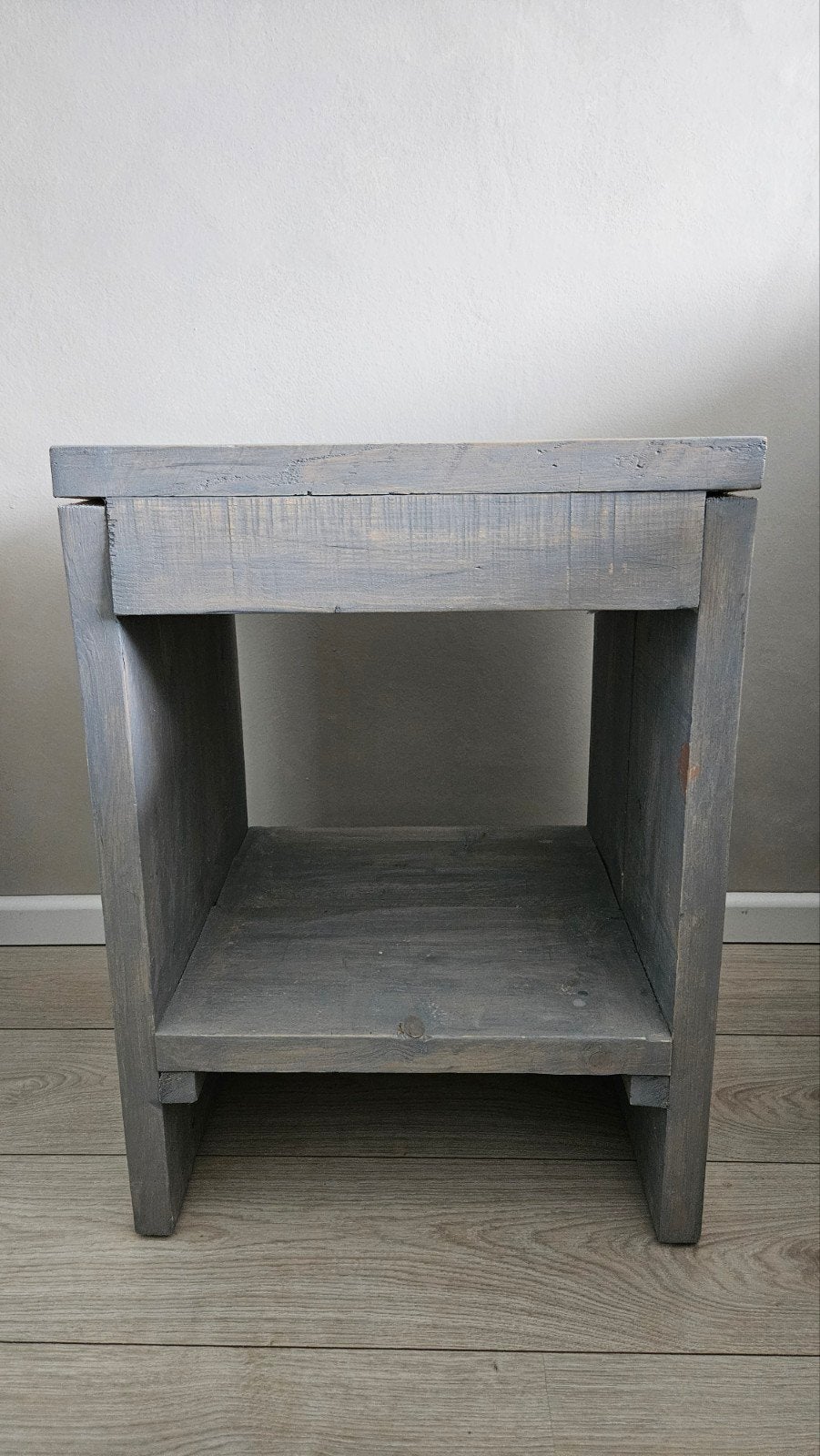 Twee leuke nachtkastjes van steigerhout., Ophalen, Minder dan 45 cm