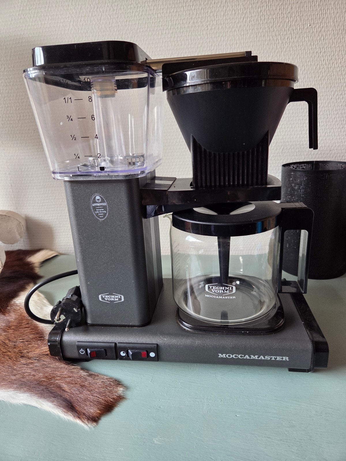 moccamaster koffiezetapparaat stone grey, Ophalen, Koffiemachine, Gemalen koffie, Zo goed als nieuw