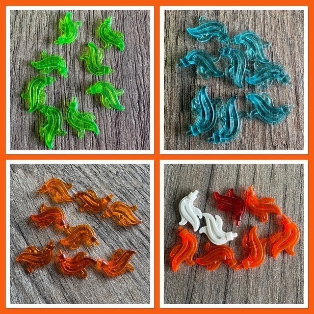 lego 8x vlam, pluim, veer doorzichtig (zie foto), Ophalen of Verzenden, Nieuw, Accessoire, Lego