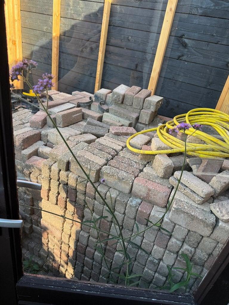 Straatklinken betonstenen, Doe-het-zelf en Verbouw, Ophalen, Gebruikt